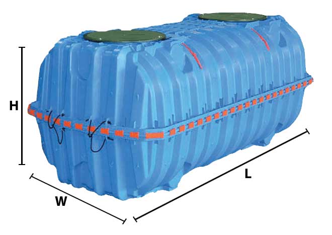Plastic Septic Tank with dimensions